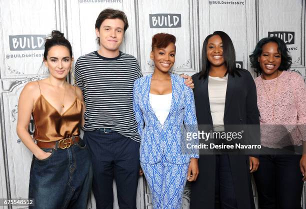Ana de la Reguera, Nick Robinson, Anika Noni Rose, Stella Meghie and Nicola Yoon attend Build Series to discuss 'Everything, Everything' at Build...
