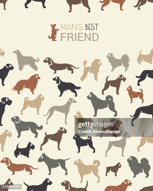 ilustrações de stock, clip art, desenhos animados e ícones de dog seamless pattern - bulldog mastiff