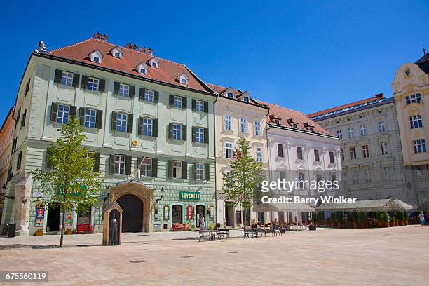 main square, old town, bratislava, slovakia - traditionally slovak stock pictures, royalty-free photos & images