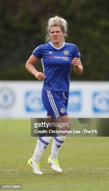 Millie Bright of Chelsea Ladies in action during the FA WSL 1 match between Chelsea Ladies and Yeovil Town Ladies at Wheatsheaf Park on April 30,...