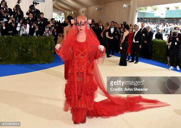 Singer Katy Perry attends "Rei Kawakubo/Comme des Garcons: Art Of The In-Between" Costume Institute Gala at Metropolitan Museum of Art on May 1, 2017...