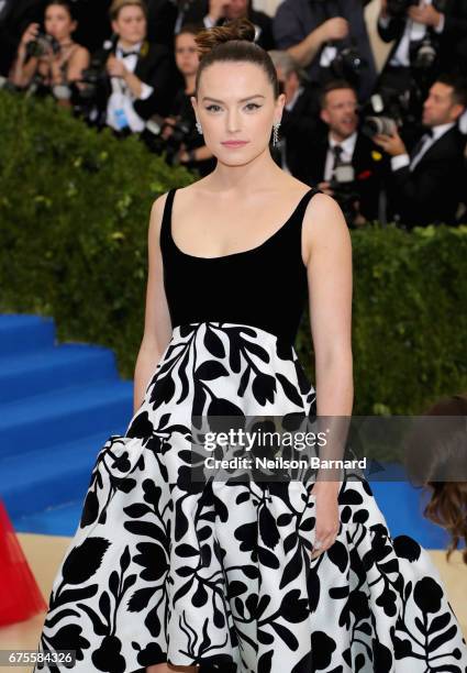 Daisy Ridley attends the "Rei Kawakubo/Comme des Garcons: Art Of The In-Between" Costume Institute Gala at Metropolitan Museum of Art on May 1, 2017...