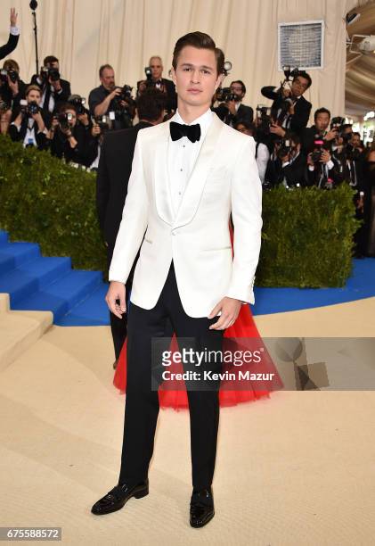 Ansel Elgort attends the "Rei Kawakubo/Comme des Garcons: Art Of The In-Between" Costume Institute Gala at Metropolitan Museum of Art on May 1, 2017...