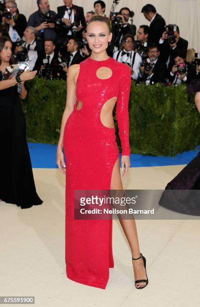 Natasha Poly attends the "Rei Kawakubo/Comme des Garcons: Art Of The In-Between" Costume Institute Gala at Metropolitan Museum of Art on May 1, 2017...