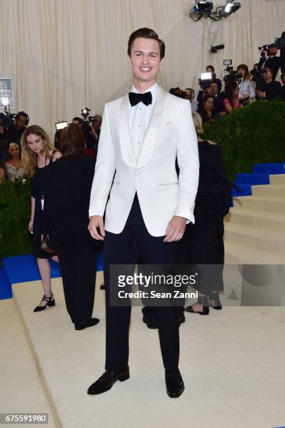 Ansel Elgort arrives at "Rei Kawakubo/Comme des Garcons: Art Of The In-Between" Costume Institute Gala at The Metropolitan Museum on May 1, 2017 in...