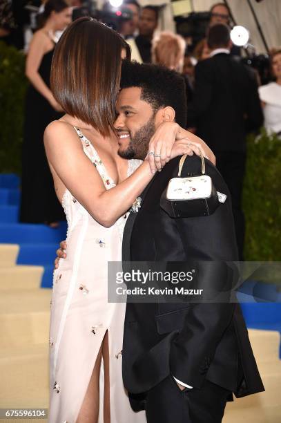 The Weeknd and Selena Gomez attend the "Rei Kawakubo/Comme des Garcons: Art Of The In-Between" Costume Institute Gala at Metropolitan Museum of Art...