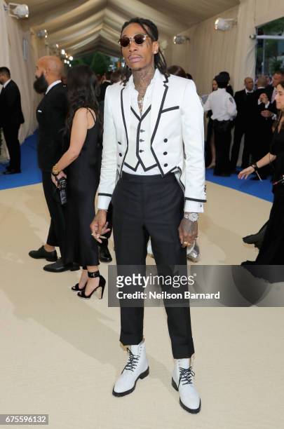 Wiz Khalifa attends the "Rei Kawakubo/Comme des Garcons: Art Of The In-Between" Costume Institute Gala at Metropolitan Museum of Art on May 1, 2017...