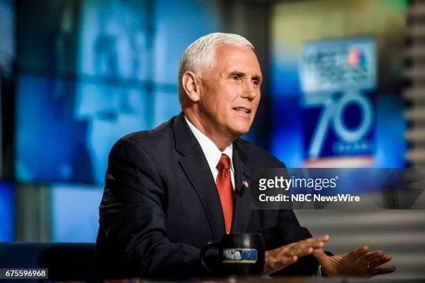 Pictured: ? U.S. Vice President Mike Pence appears on "Meet the Press" in Washington, D.C., Sunday, April 30, 2017.
