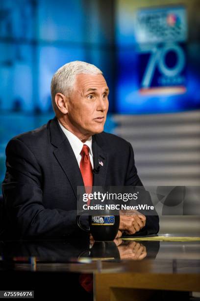 Pictured: ? U.S. Vice President Mike Pence appears on "Meet the Press" in Washington, D.C., Sunday, April 30, 2017.