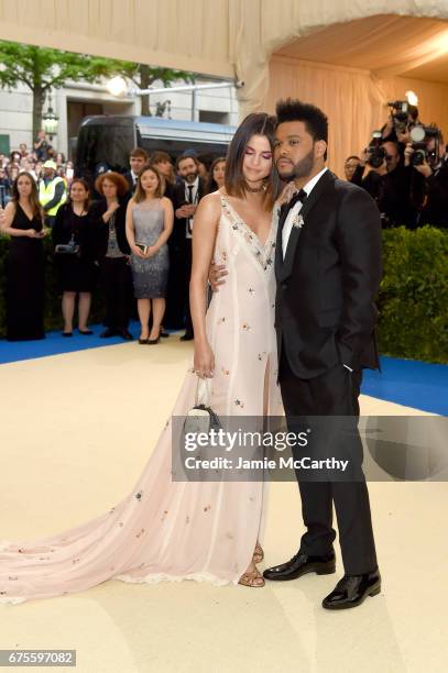 Selena Gomez and the Weeknd attends the "Rei Kawakubo/Comme des Garcons: Art Of The In-Between" Costume Institute Gala at Metropolitan Museum of Art...