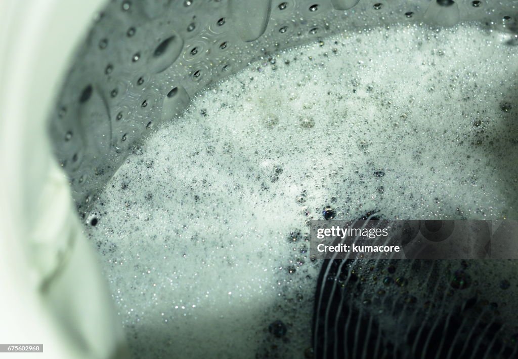 In a washing machine,close up