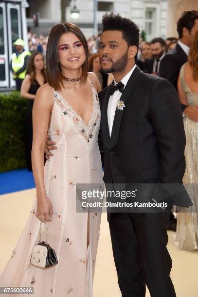 Selena Gomez and the Weeknd attend the "Rei Kawakubo/Comme des Garcons: Art Of The In-Between" Costume Institute Gala at Metropolitan Museum of Art...