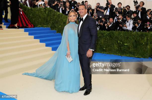 Jennifer Lopez and Alex Rodriguez attend the "Rei Kawakubo/Comme des Garcons: Art Of The In-Between" Costume Institute Gala at Metropolitan Museum of...