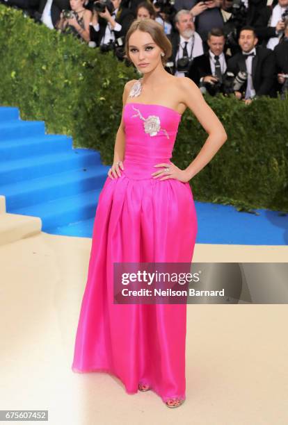 Lily-Rose Depp attends the "Rei Kawakubo/Comme des Garcons: Art Of The In-Between" Costume Institute Gala at Metropolitan Museum of Art on May 1,...