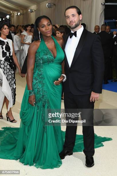 Serena Williams and Alexis Ohanian attend the "Rei Kawakubo/Comme des Garcons: Art Of The In-Between" Costume Institute Gala at Metropolitan Museum...