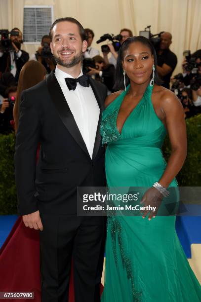 Alexis Ohanian and Serena Williams attend the "Rei Kawakubo/Comme des Garcons: Art Of The In-Between" Costume Institute Gala at Metropolitan Museum...