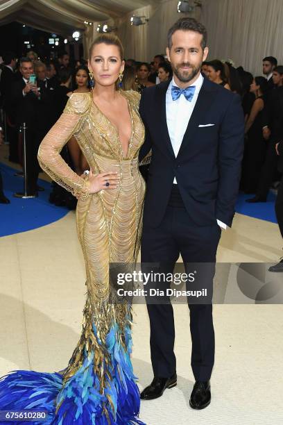 Blake Lively and Ryan Reynolds attend the "Rei Kawakubo/Comme des Garcons: Art Of The In-Between" Costume Institute Gala at Metropolitan Museum of...