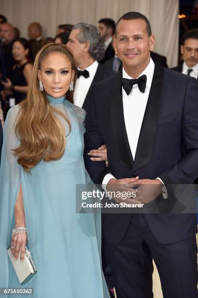 Jennifer Lopez and Alex Rodriguez attend the "Rei Kawakubo/Comme des Garcons: Art Of The In-Between" Costume Institute Gala at Metropolitan Museum of...