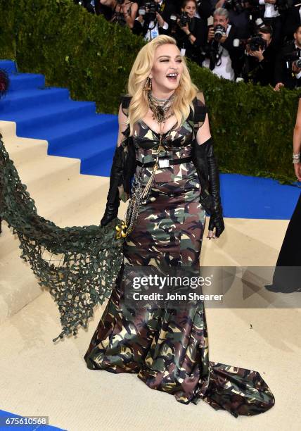 Singer Madonna attends "Rei Kawakubo/Comme des Garcons: Art Of The In-Between" Costume Institute Gala at Metropolitan Museum of Art on May 1, 2017 in...