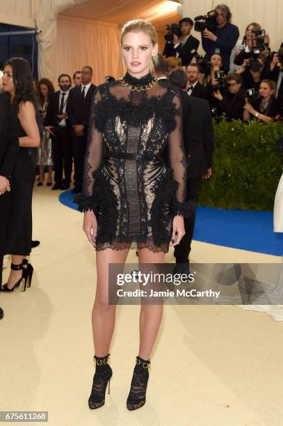 Lara Stone attends the "Rei Kawakubo/Comme des Garcons: Art Of The In-Between" Costume Institute Gala at Metropolitan Museum of Art on May 1, 2017 in...