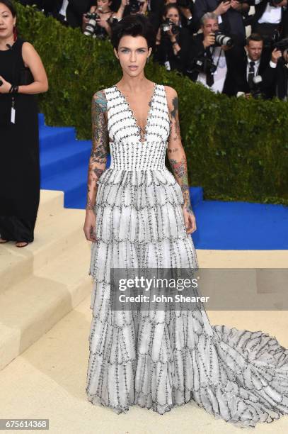 Ruby Rose attends the "Rei Kawakubo/Comme des Garcons: Art Of The In-Between" Costume Institute Gala at Metropolitan Museum of Art on May 1, 2017 in...