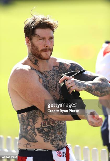 Chris McQueen of England prepares for training during an England Media Opportunity on May 2, 2017 in Sydney, Australia.