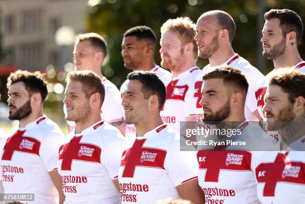 Sam Burgess of England looks on during team photo during an England Media Opportunity on May 2, 2017 in Sydney, Australia.