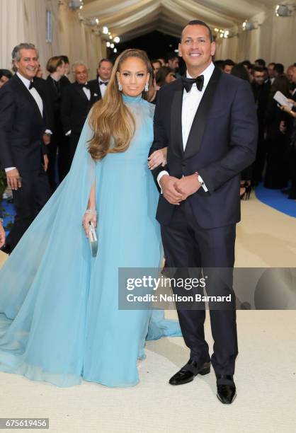 Jennifer Lopez and Alex Rodriguez attend the "Rei Kawakubo/Comme des Garcons: Art Of The In-Between" Costume Institute Gala at Metropolitan Museum of...