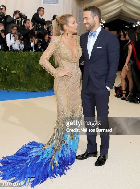 Blake Lively Ryan Reynolds attend the "Rei Kawakubo/Comme des Garcons: Art Of The In-Between" Costume Institute Gala at Metropolitan Museum of Art on...