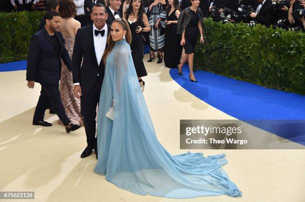 Jennifer Lopez and Alex Rodriguez attend the "Rei Kawakubo/Comme des Garcons: Art Of The In-Between" Costume Institute Gala at Metropolitan Museum of...