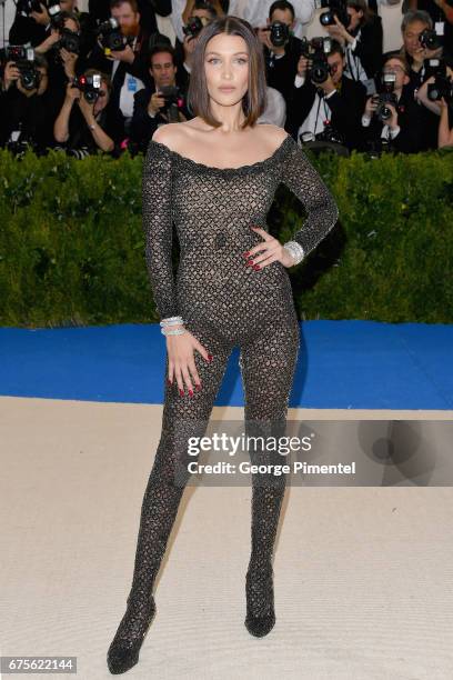 Bella Hadid attends the "Rei Kawakubo/Comme des Garcons: Art Of The In-Between" Costume Institute Gala at Metropolitan Museum of Art on May 1, 2017...