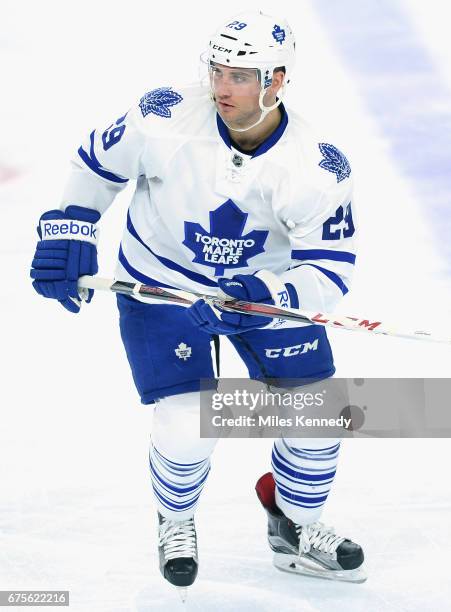 Brennan of the Toronto Maple Leafs plays in the game against the Philadelphia Flyers at Wells Fargo Center on April 7, 2016 in Philadelphia,...