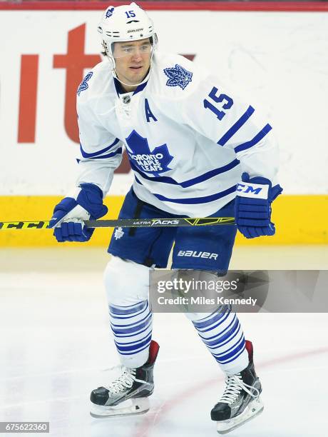 Parenteau of the Toronto Maple Leafs plays in the game against the Philadelphia Flyers at Wells Fargo Center on April 7, 2016 in Philadelphia,...