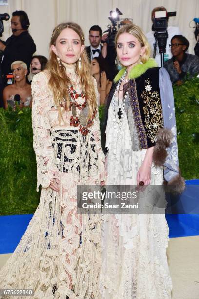 Mary-Kate Olsen and Ashley Olsen arrives at "Rei Kawakubo/Comme des Garcons: Art Of The In-Between" Costume Institute Gala at The Metropolitan Museum...