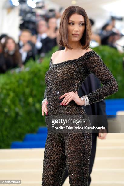 Bella Hadid attends the "Rei Kawakubo/Comme des Garcons: Art Of The In-Between" Costume Institute Gala at Metropolitan Museum of Art on May 1, 2017...