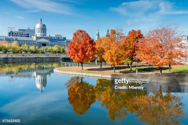 montreal bonsecours market in autumn quebec canada - montréal stock pictures, royalty-free photos & images