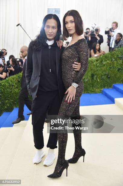 Alexander Wang and Bella Hadid attend the "Rei Kawakubo/Comme des Garcons: Art Of The In-Between" Costume Institute Gala at Metropolitan Museum of...