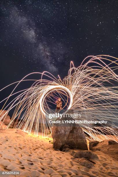 sparking into milky way - lynnhsin stock-fotos und bilder