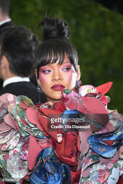 Rihanna attends the "Rei Kawakubo/Comme des Garcons: Art Of The In-Between" Costume Institute Gala at Metropolitan Museum of Art on May 1, 2017 in...