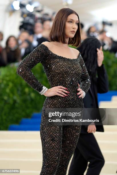 Bella Hadid attends the "Rei Kawakubo/Comme des Garcons: Art Of The In-Between" Costume Institute Gala at Metropolitan Museum of Art on May 1, 2017...