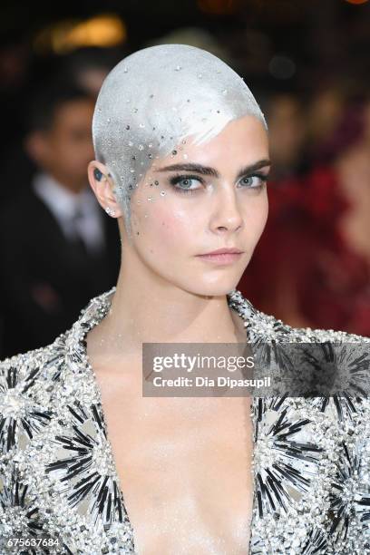 Cara Delevingne attends the "Rei Kawakubo/Comme des Garcons: Art Of The In-Between" Costume Institute Gala at Metropolitan Museum of Art on May 1,...