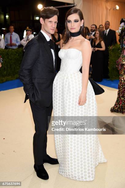 Matt Smith and Lily James attend the "Rei Kawakubo/Comme des Garcons: Art Of The In-Between" Costume Institute Gala at Metropolitan Museum of Art on...