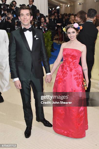 John Mulaney and Annamarie Tendler attend the "Rei Kawakubo/Comme des Garcons: Art Of The In-Between" Costume Institute Gala at Metropolitan Museum...