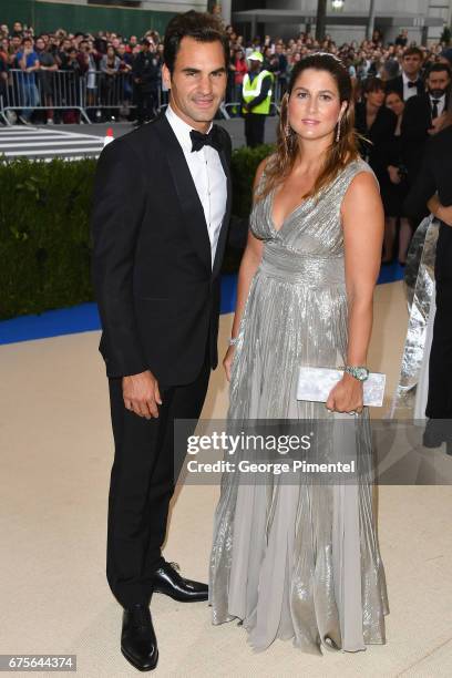 Roger Federer and Mirka Federer attend the "Rei Kawakubo/Comme des Garcons: Art Of The In-Between" Costume Institute Gala at Metropolitan Museum of...