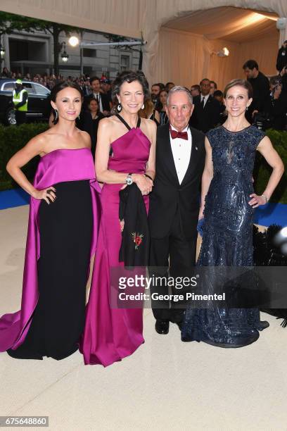 Georgina Bloomberg, Diana Taylor, Michael Bloomberg and Emma Frissora attend the "Rei Kawakubo/Comme des Garcons: Art Of The In-Between" Costume...
