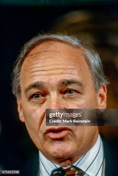 Russian journalist Vladimir Pozner speaks at the National Press Club luncheon, Washington DC, October 24, 1991.
