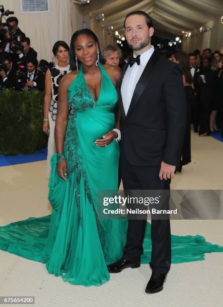 Serena Williams and Alexis Ohanian attend the "Rei Kawakubo/Comme des Garcons: Art Of The In-Between" Costume Institute Gala at Metropolitan Museum...
