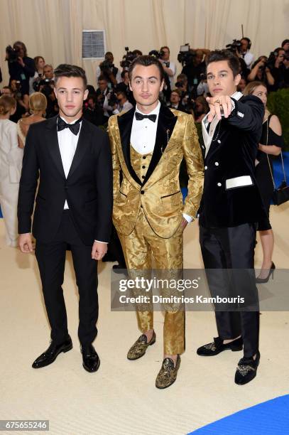 Brandon Thomas Lee and Austin Mahone attend the "Rei Kawakubo/Comme des Garcons: Art Of The In-Between" Costume Institute Gala at Metropolitan Museum...