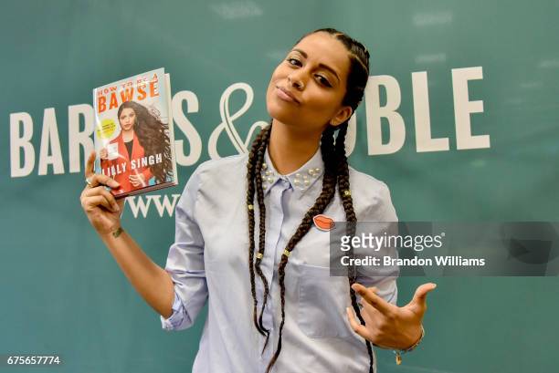 Actress / Comedian Lilly Singh attends her book signing for "How To Be A Bawse: A Guide to Conquering Life" at Barnes & Noble at The Grove on May 1,...