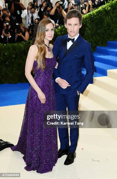 Eddie Redmayne and Hannah Bagshawe attend "Rei Kawakubo/Comme des Garcons: Art Of The In-Between" Costume Institute Gala at Metropolitan Museum of...